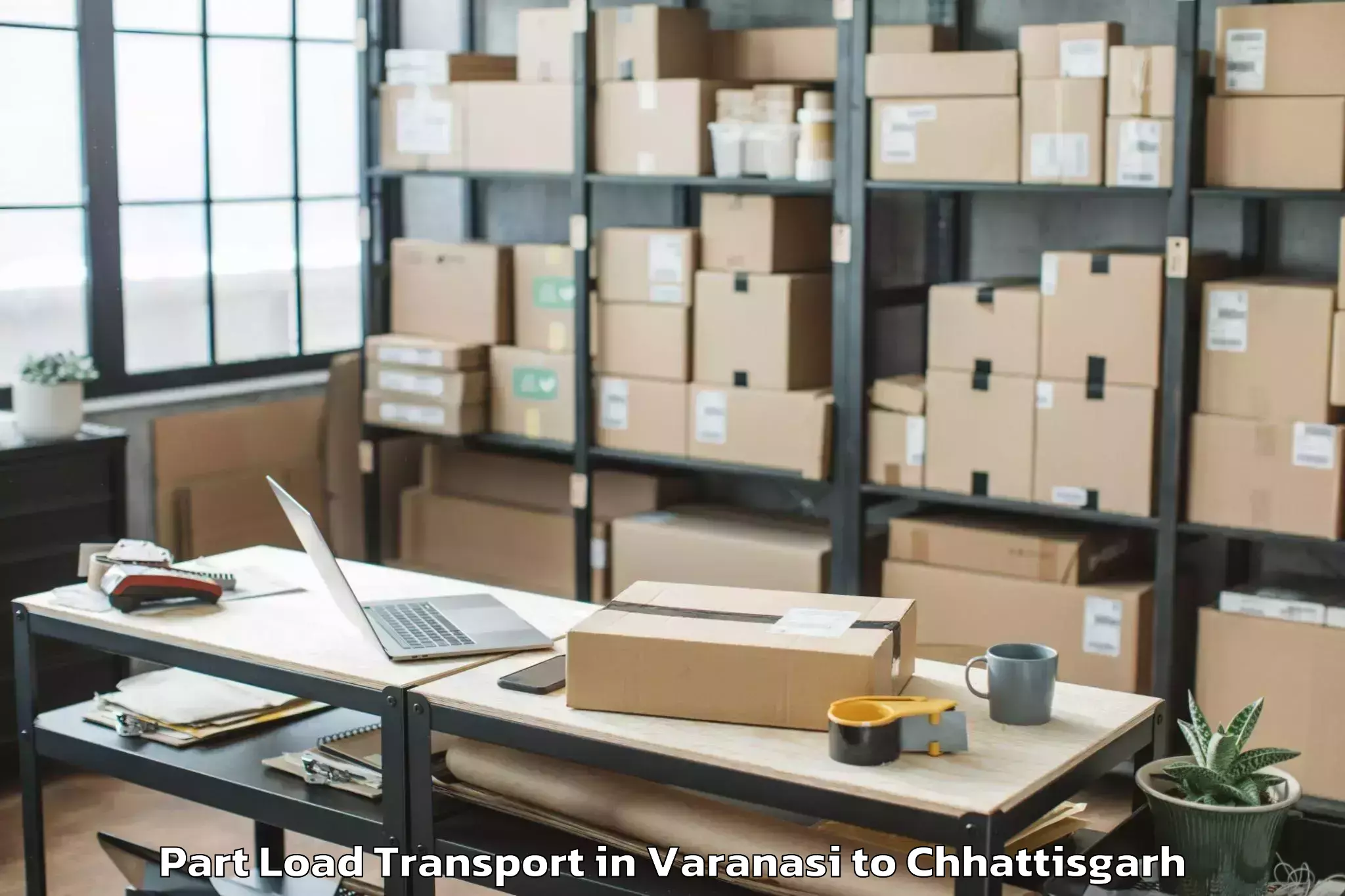 Expert Varanasi to Jagdalpur Airport Jgb Part Load Transport